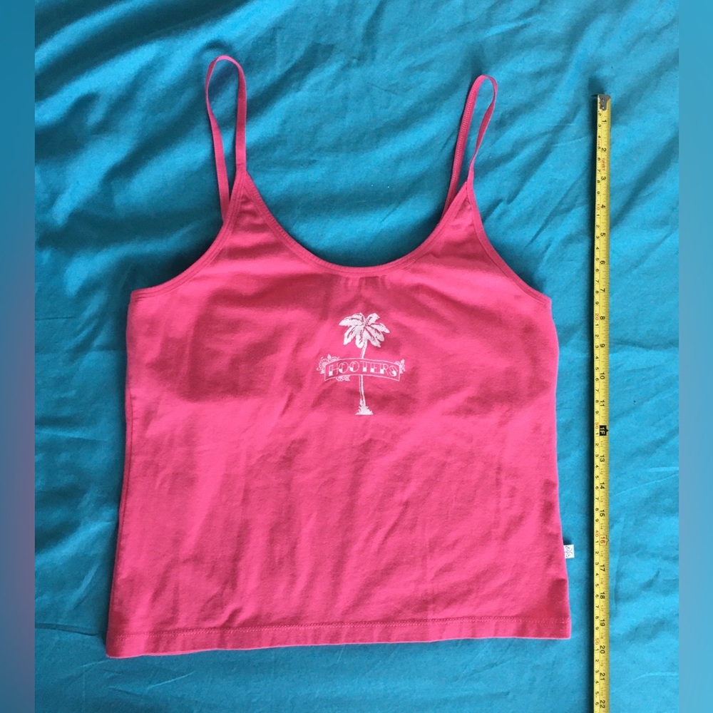 Hooters original pink tank top, built in sports bra, adjustable straps